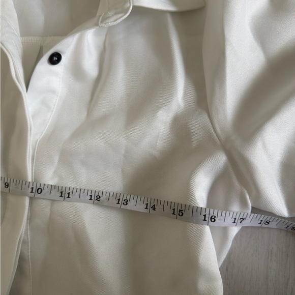 PrettyLittleThing White Long Sleeve Dress with Black Button Accents - Picture 11 of 12